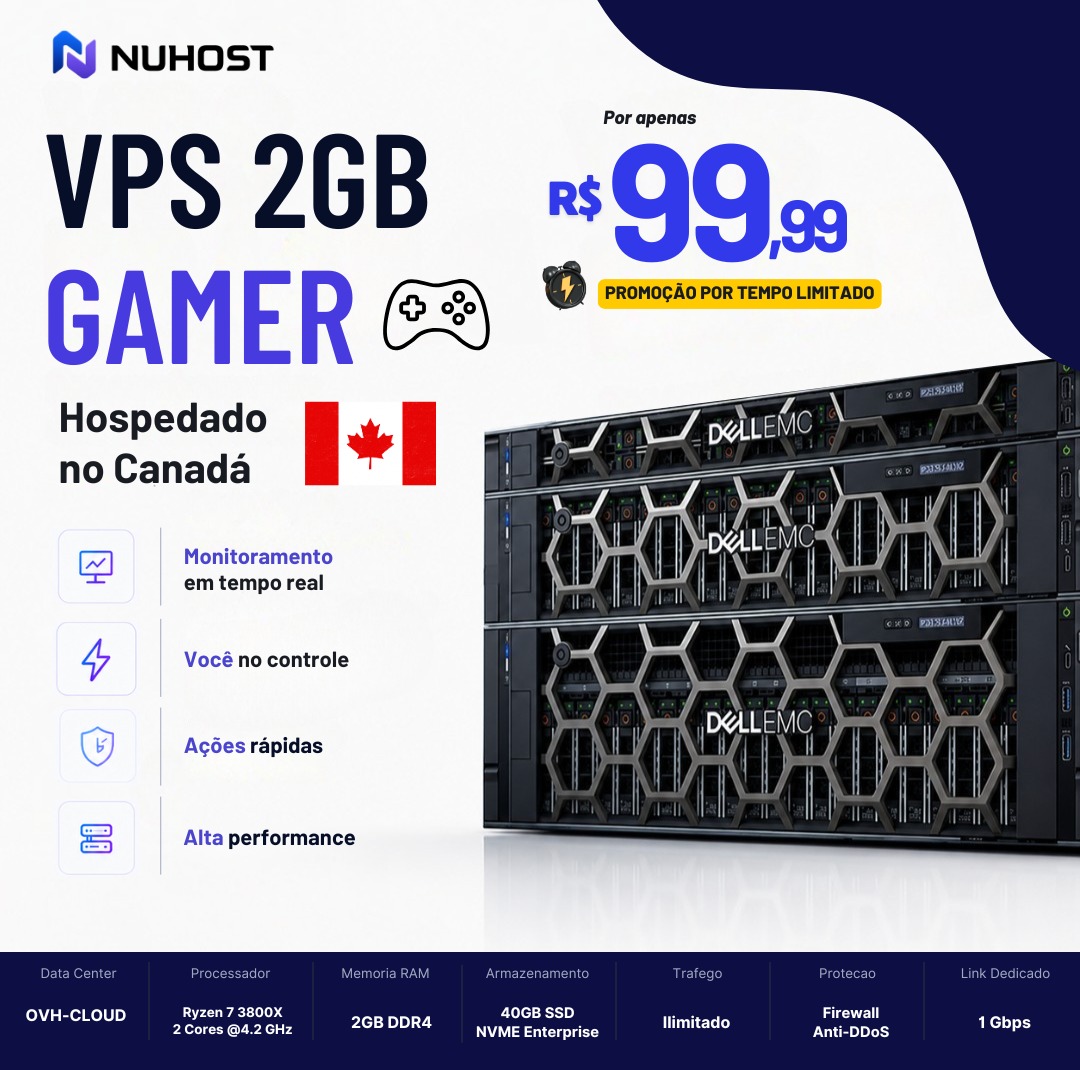 NuHost: planos VPS para games